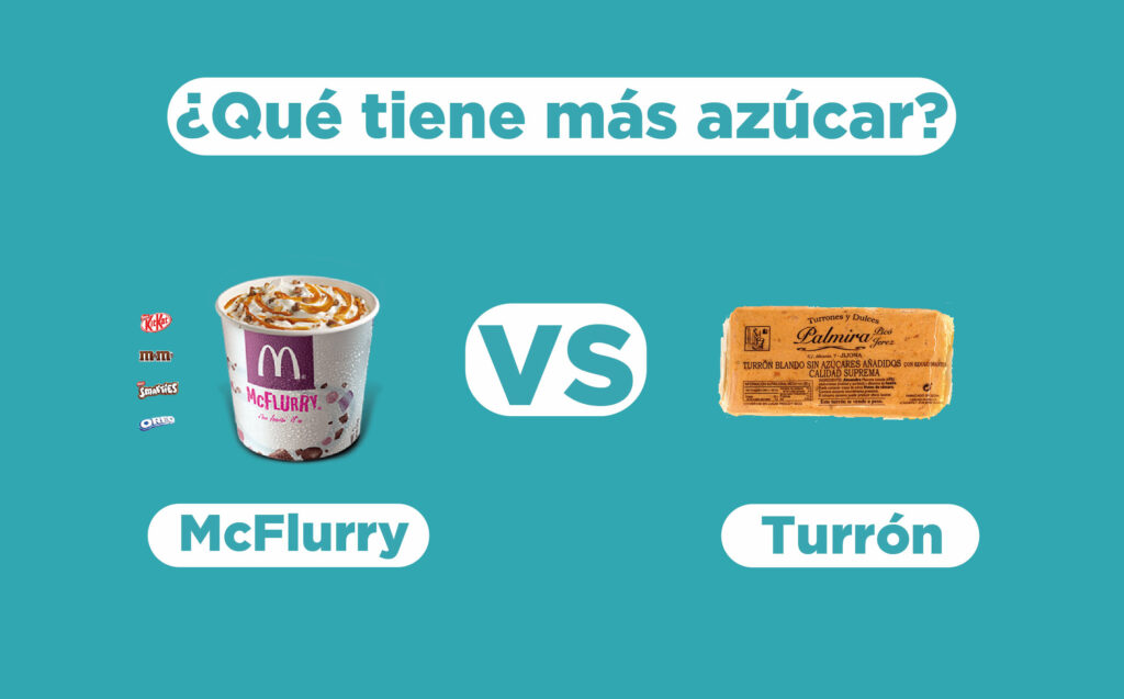 Comparativa de azúcar entre un McFlurry de McDonalds y el turrón de Jijona